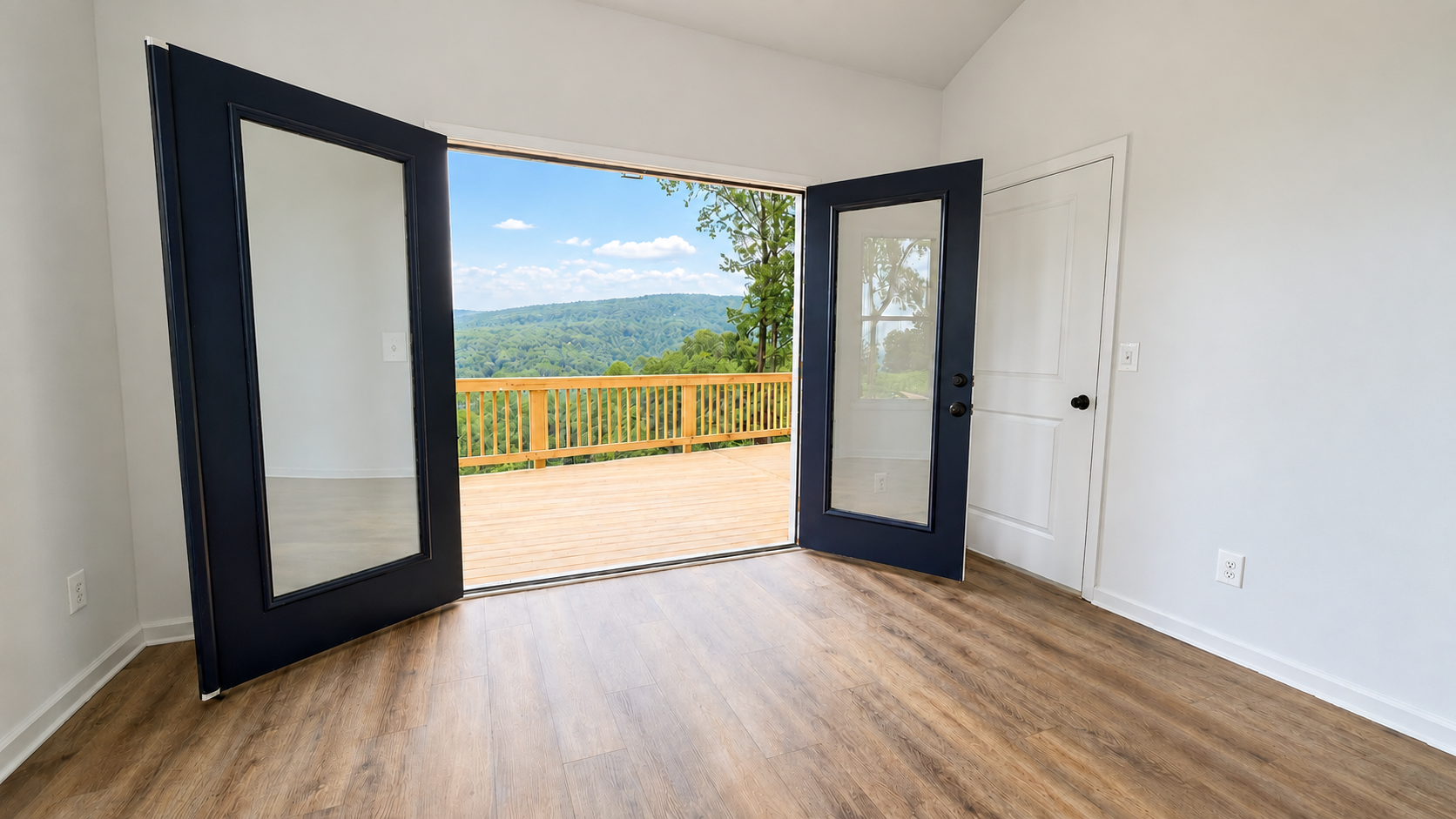 Grace Chalet french doors opening to the deck