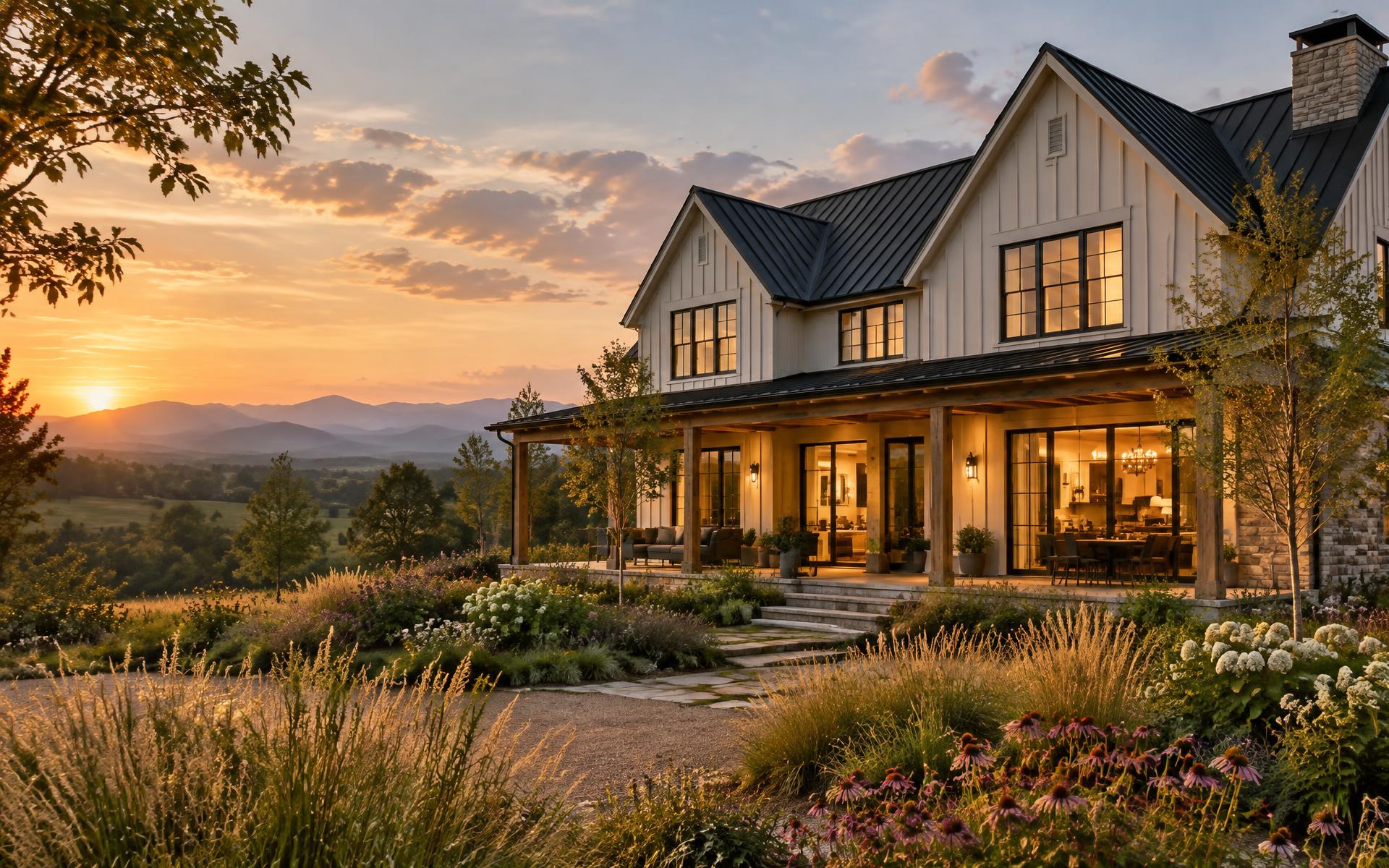 Modern farmhouse overlooking the Shenandoah Valley